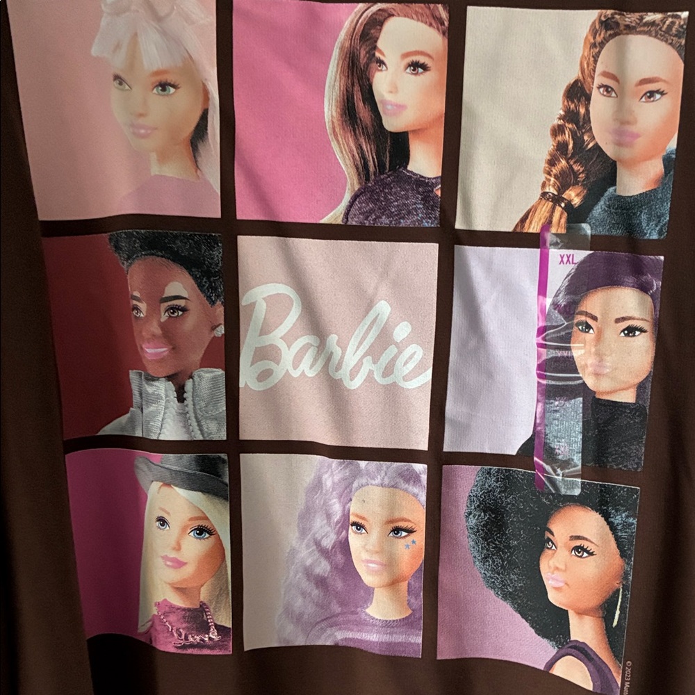 Barbie Brown Crew Neck Sweater with Pink Accents - Picture 2 of 3
